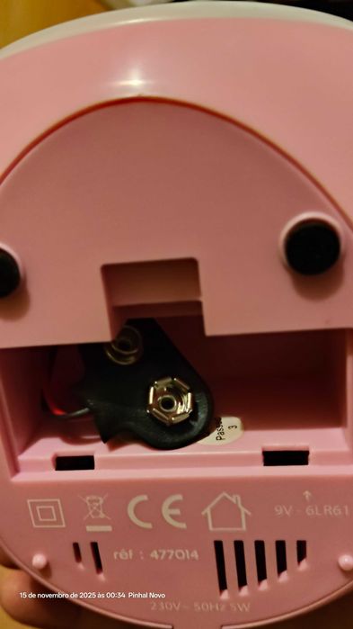 Radio despertador rosa metronic