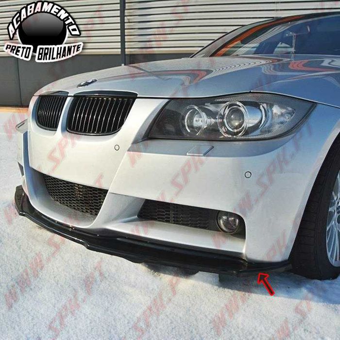 Portes Grátis - Lip / Spoiler BMW E90 / E91 Pré-LCI - Preto Brilhante