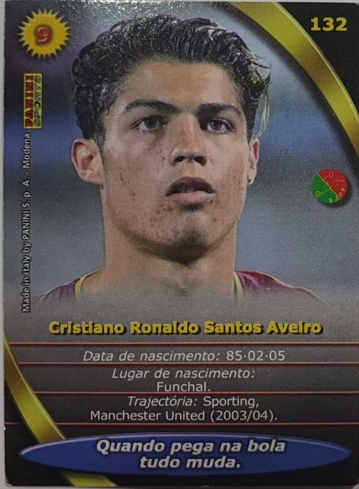 Carta da Panini de Cristiano Ronaldo 2003/2004