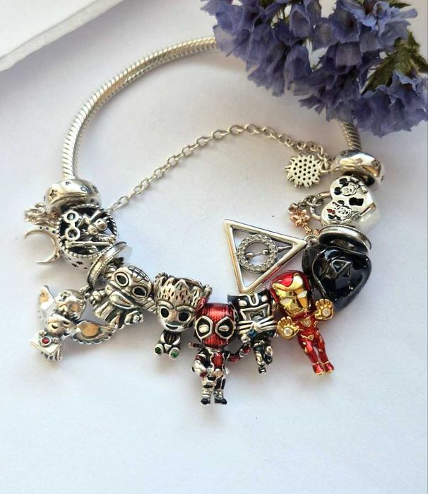 Шарми Marvel, DC, Star Wars, Harry Potter, Disney на браслет Pandora