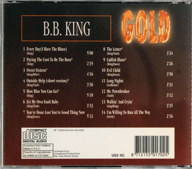 (CD) B.B. King - Gold