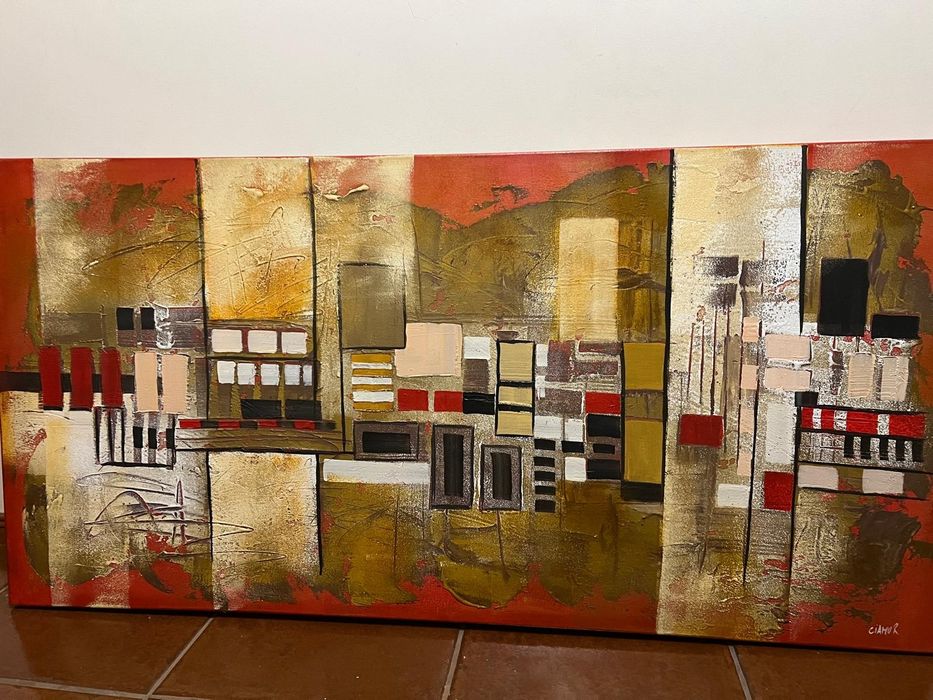 Quadro com tons de vermelho