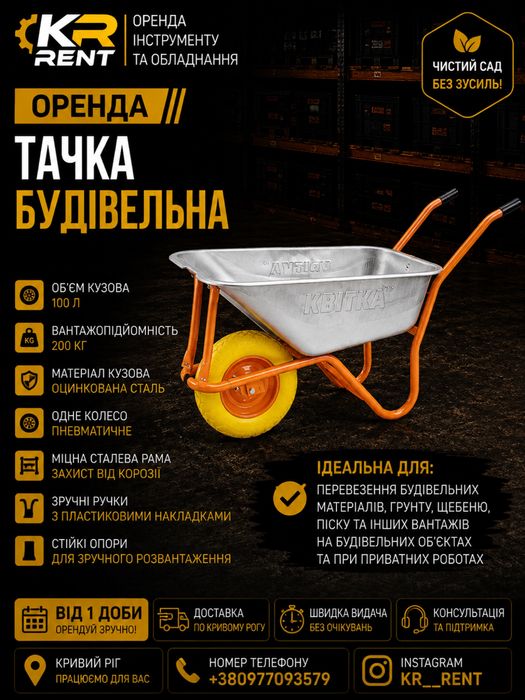 Оренда будівельної тачки