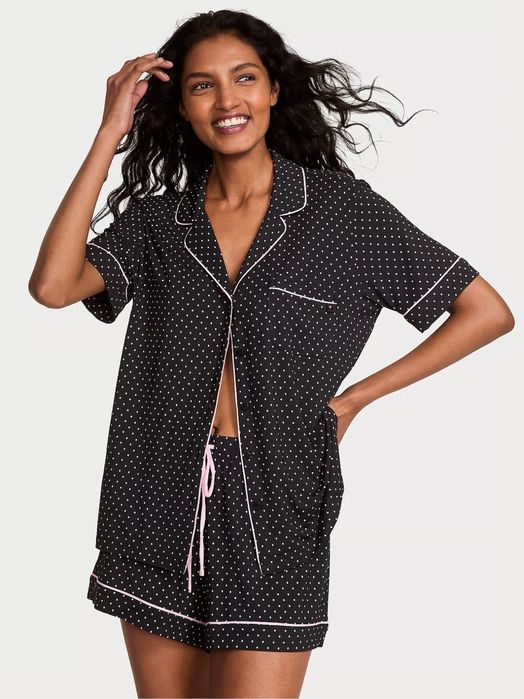 Жіноча піжама Victoria's Secret SoSoft Modal, чорна в горошок, нова