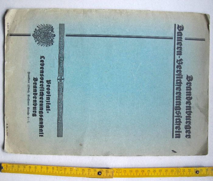 Aktówka niemieckiego towarzystwa ubezpieczeń- Frankfurt (Oder) do 1945