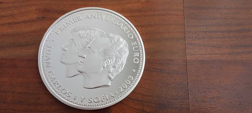 Moeda 50€ Espanha 2003 5oz e 1/2 prata proof