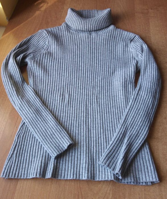 Damski ciepły golf szary S  -  Promocja 2 plus 1 GRATIS.