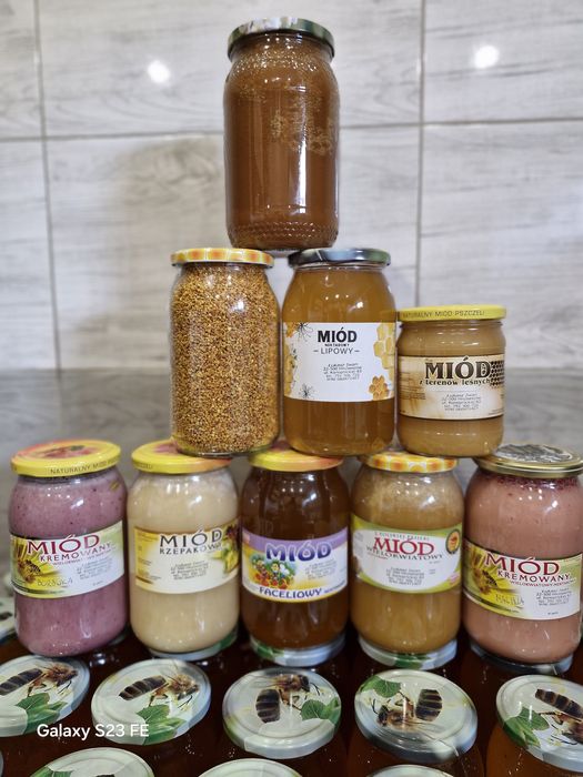 Miód wielokwiatowy, rzepakowy z owocami