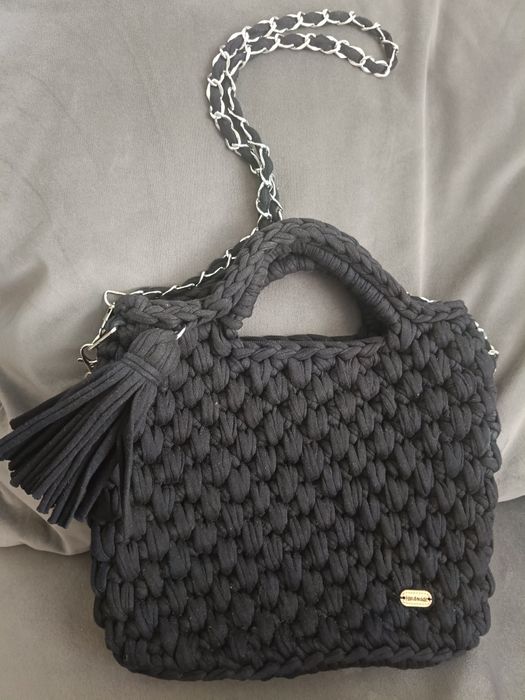 Torebka sznurek pleciona handmade