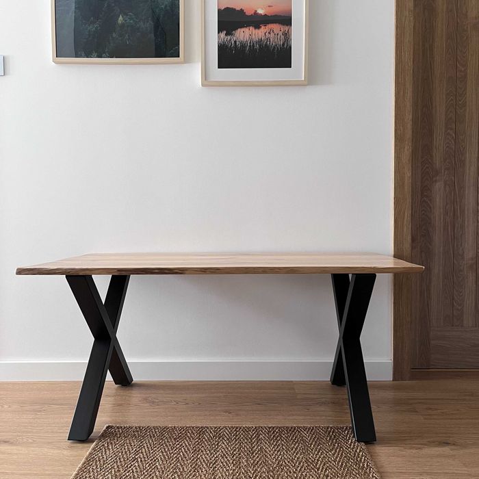 Ława Stolik Kawowy Loft Dąb Drewno z naturalną krawędzią PL