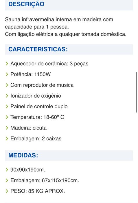 Sauna como nova em Leiria