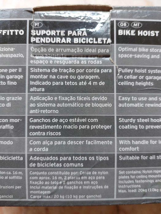 POWERFIX - Suporte de Bicicleta de tecto (4 metros altura)