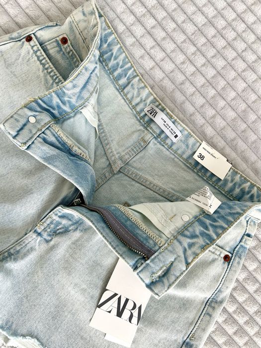 Zara jasne jeansowe szorty z wysokim stanem 38 nowe