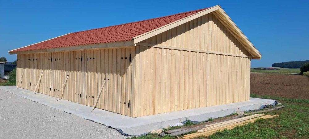 Garaż drewniany 12 x 6 Wiata Stodoła  hala blachodachówka wysokość  2m
