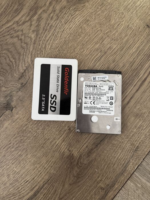 SSD Goldenfir 256GB + HDD Toshiba 512GB + SATA кабелі