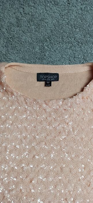 Błyszczący sweterek damski Topshop L