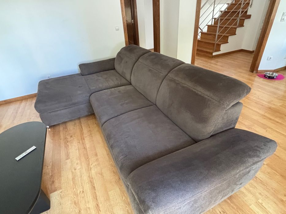 Sofa cinzento 3 lugares com gaveta para sofa cama