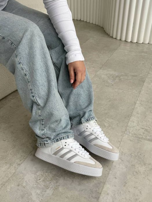 Жіночі кросівки Adidas Samba White адідас самба білі