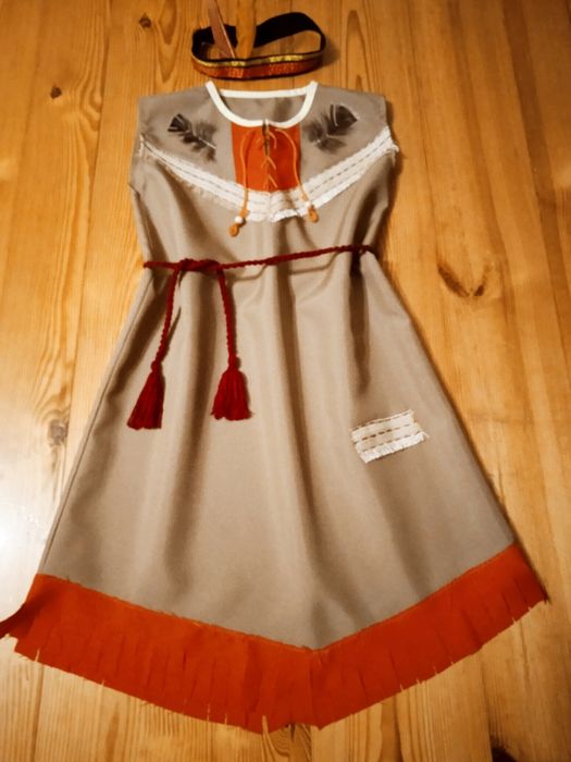 Nowa Sukienka Indianki 140 Indianka Pocahontas Suknia i Opaska