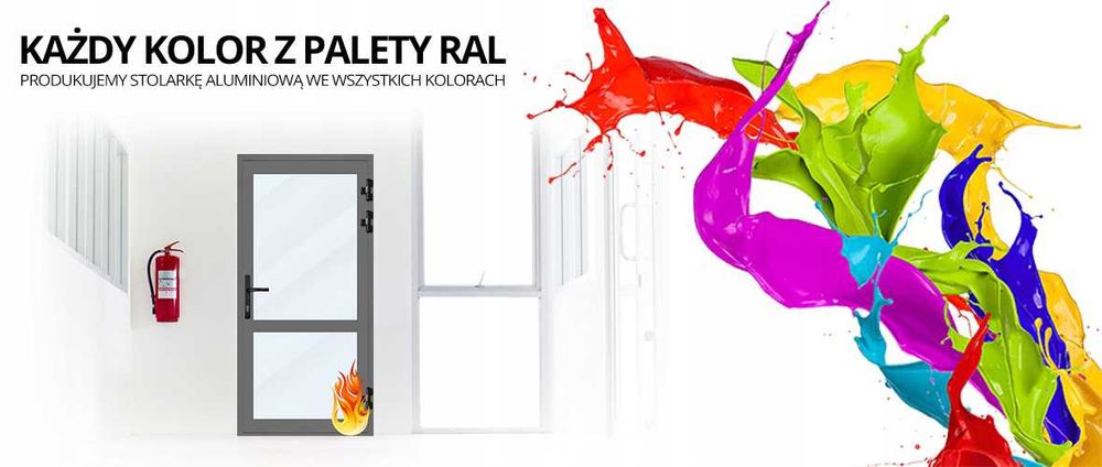 Drzwi Aluminiowe NA WYMIAR Witryna Aluminiowa 900 x 1600 mm