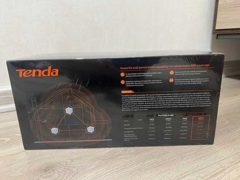 WiFi-система TENDA MW12 NOVA MESH AC2100 (3шт)