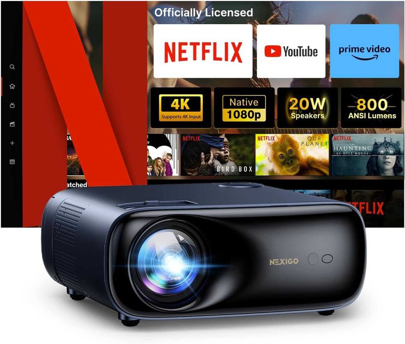 Projektor zewnętrzny NexiGo PJ40 Ultra Licencja Netflix