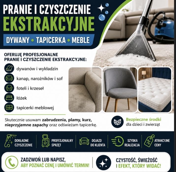 Pranie dywanów-tapicerki meblowej