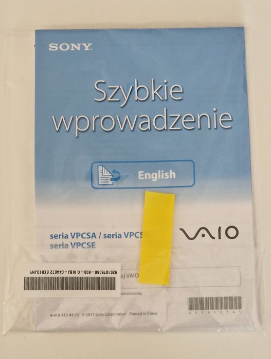 Notebook Sony VAIO VPCSB