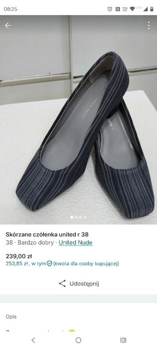 Skórzane czółenka united nude r.38 skóra naturalna