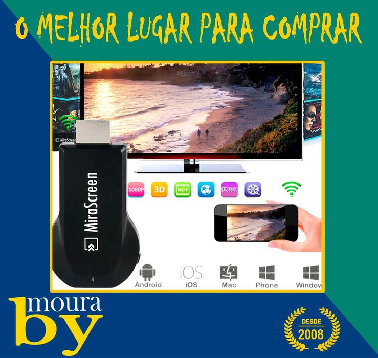 Receptor Mirascreen HDMI Dongle Miracast Chromecast DLNA AirPlay
