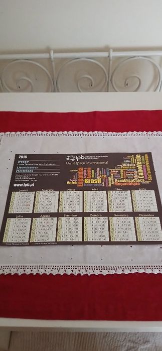 Calendário de mesa, de 2016