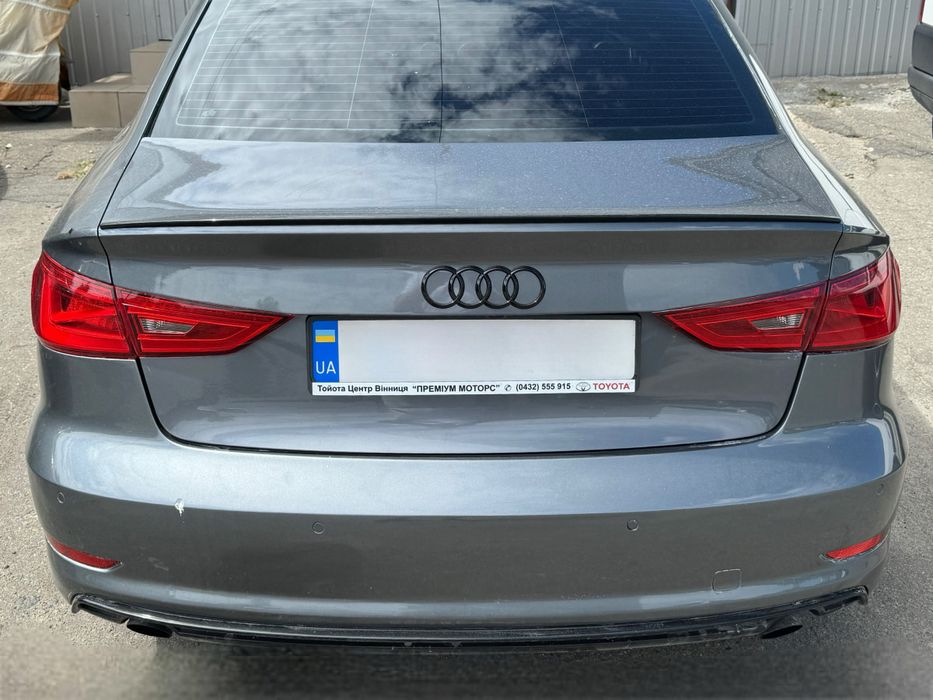 Спойлер ліп на багажник Audi A3 2013-2020 ABS пластик, чорний глянець