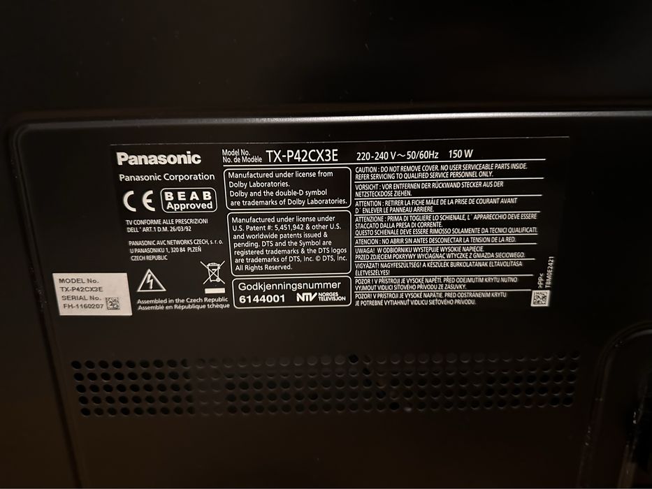 Panasonic 42-Inch TV – Fully Working – Pickup Only