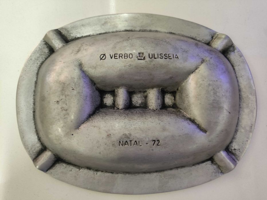 cinzeiro Vintage antigo Estanho da Verbo ulissea natal 72