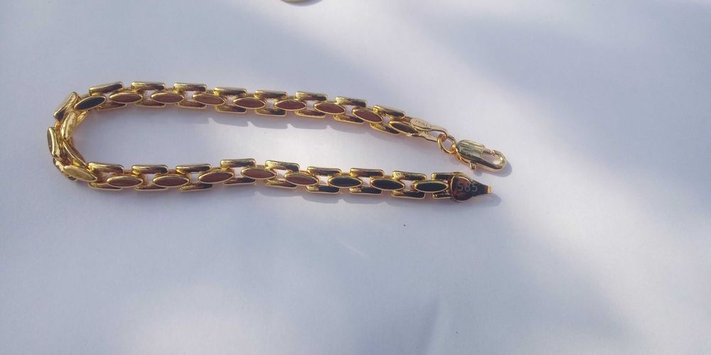 Złota bransoletka,splot ankier,pozłacana bransoletka,14k,585,italy,PP