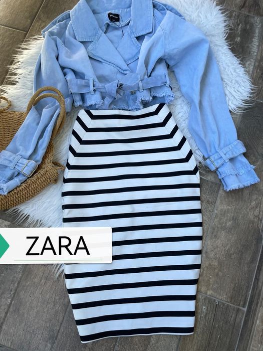 Zara midi spodnics ołówkowa rozporek S