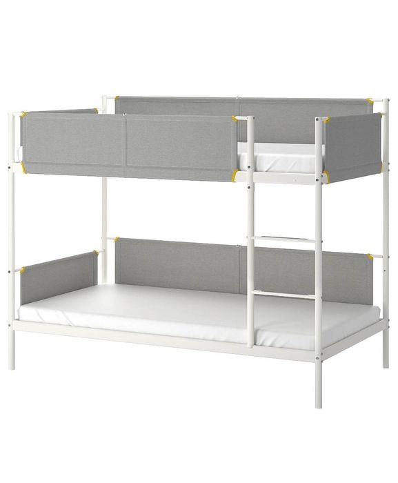 Beliche Vitval Estrutura Branco/Cinza 90*200Cm