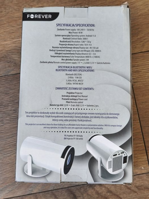 Nowy Smart projektor rzutnik multimedialny odtwarzacz android 11 150cali