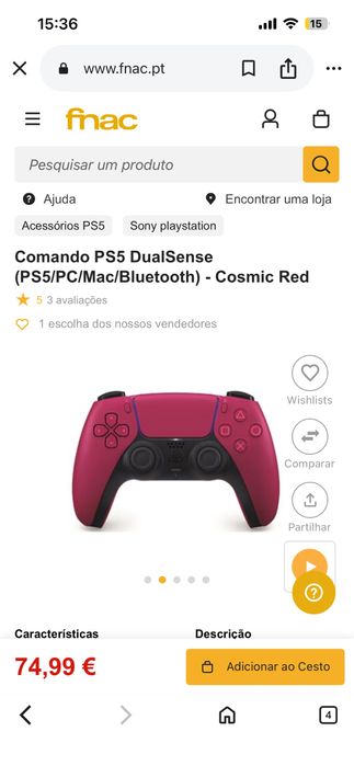 Playstation 5 c/ comando vermelho + phones + monitor + cadeira gamming