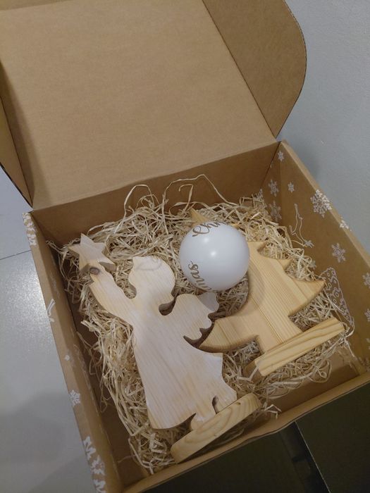 ŚWIĘTA.Zestaw upominkowy ręcznie robiony anioł i choinka