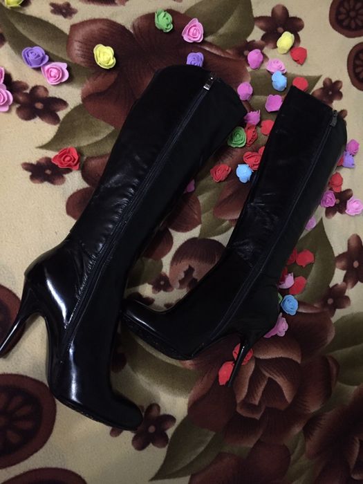 Женские сапоги KADANDIER-2 из натуральной лакированной кожи (Новые!)