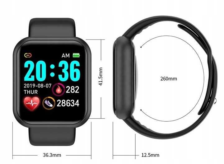 Smartwatch ZEGAREK Sportowy Bluetooth wielofunkcyjny unisex czarny