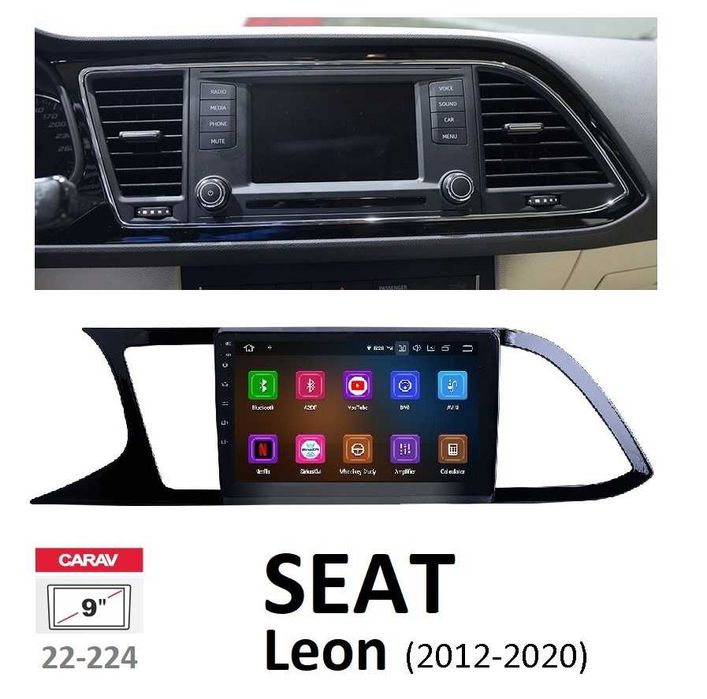 (NOVO) Rádio 2DIN 9" SEAT Leon 5F (De 2012 a 2020) • Android [4+64GB]