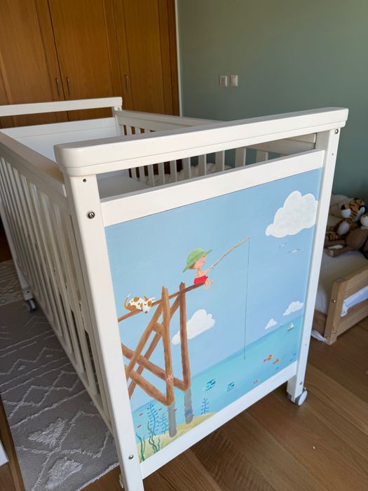 BERÇO DE GRADES 120x60 com TUDO INCLUÍDO