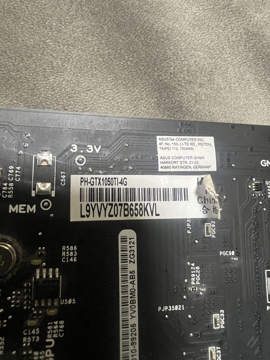 Видеокарта Asus GTX1050 Ti 4gb