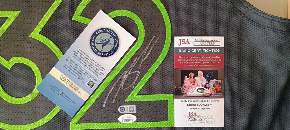 Karl-Anthony Towns Minnesota Timberwolves NBA koszulka autograf JSA
