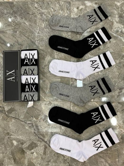 Nowe męskie skarpety ax Armani w pudełku 6 par 40/45