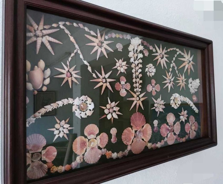 Quadro de conchas - Original e feito de forma artesanal