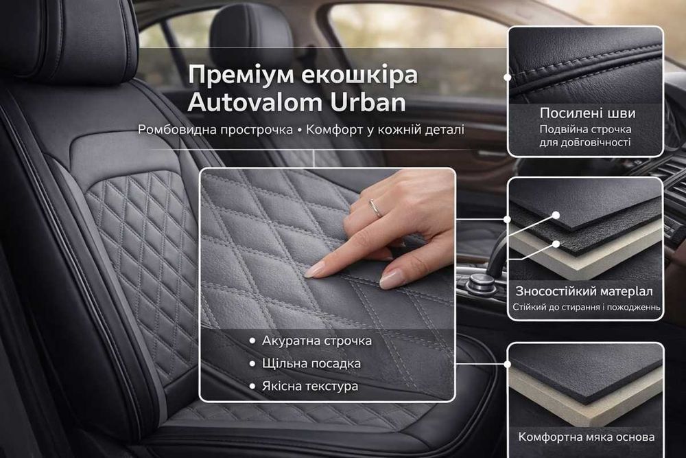 --- 5D Чехли на сидіння -- НА ВСІ АВТО -- Преміум Якість-- Urban
