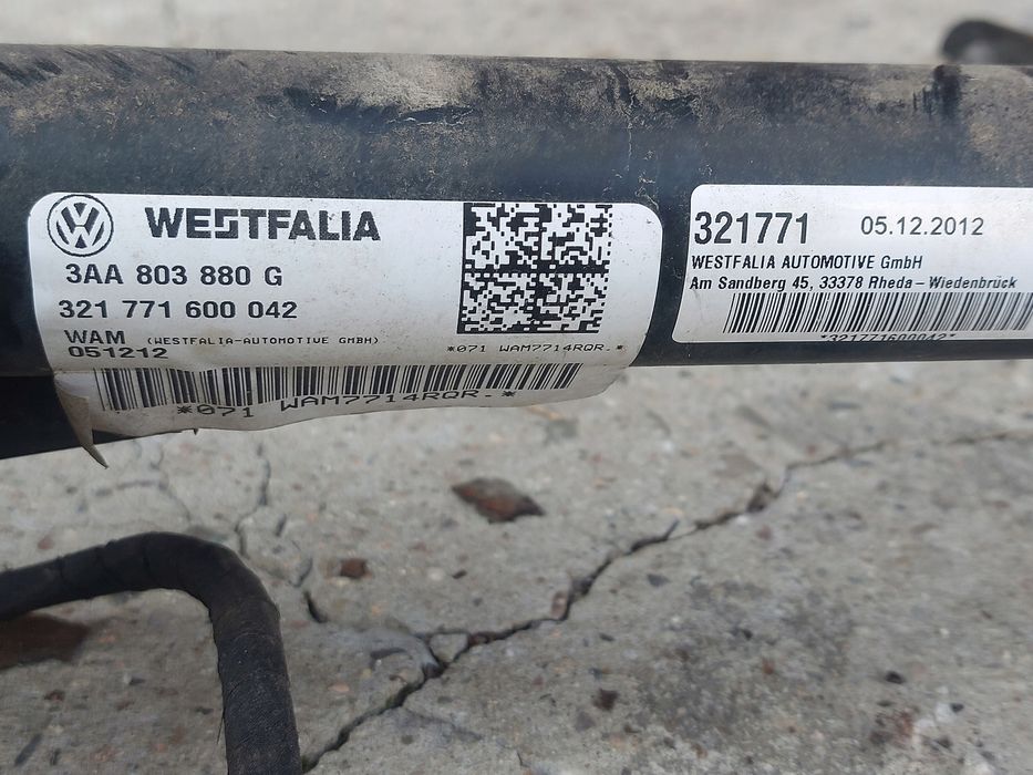 vw passat b7 kombi hak holowniczy elektryczny moduł 3aa803880g westfalia